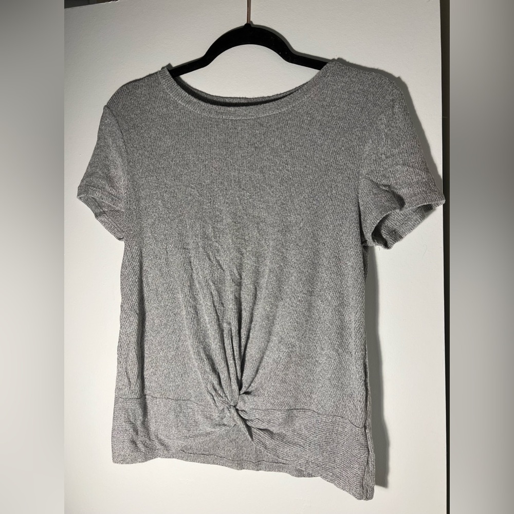 Gray Faux Knot Top